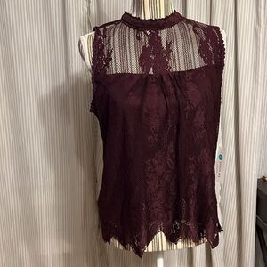 Alice Blue Lace Sleeveless Blouse. Small